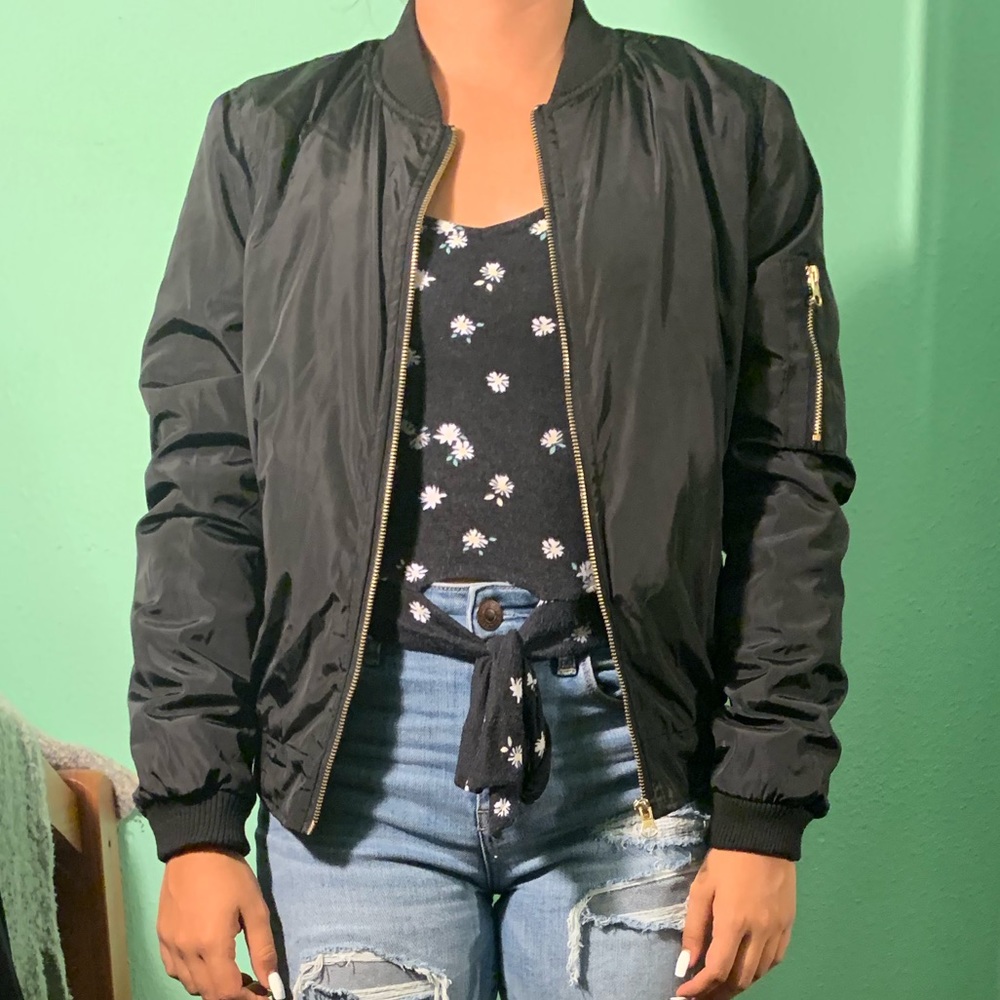 Black bomber jacket